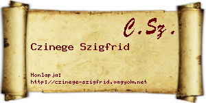 Czinege Szigfrid névjegykártya